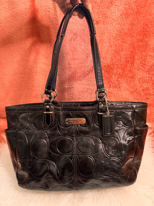 Coach Gallery Embossed Patent Leather Tote