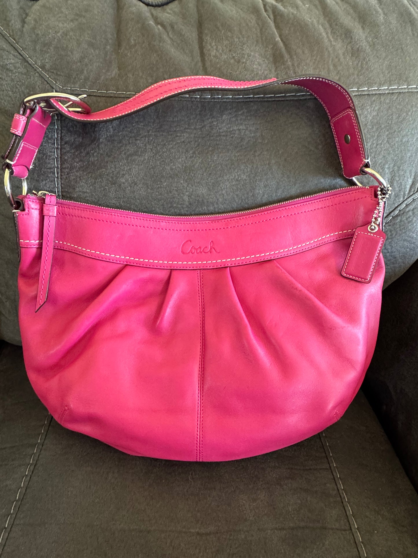 Coach Soho Hobo Hot Pink leather