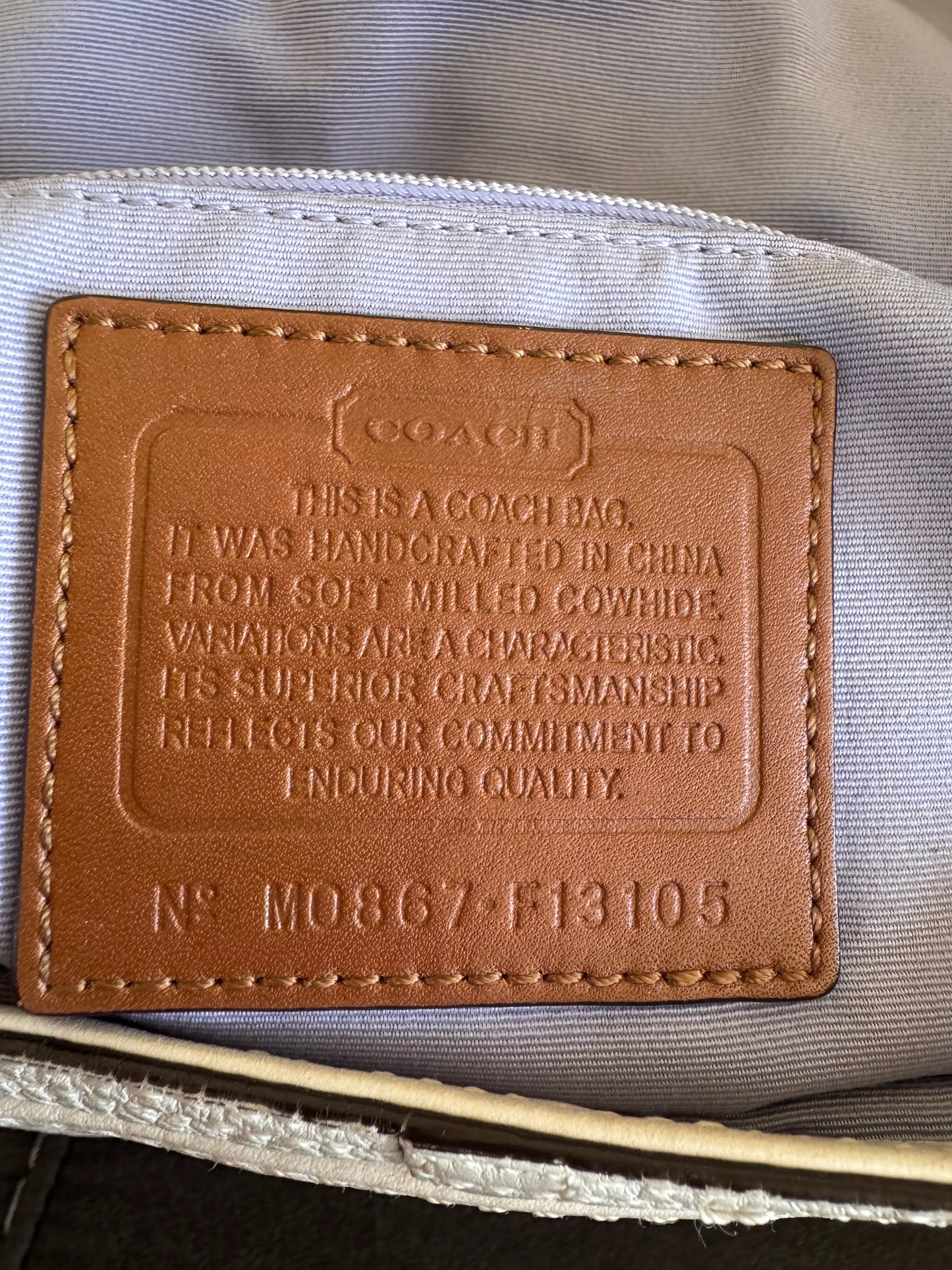 Coach SoHo Beige Leather