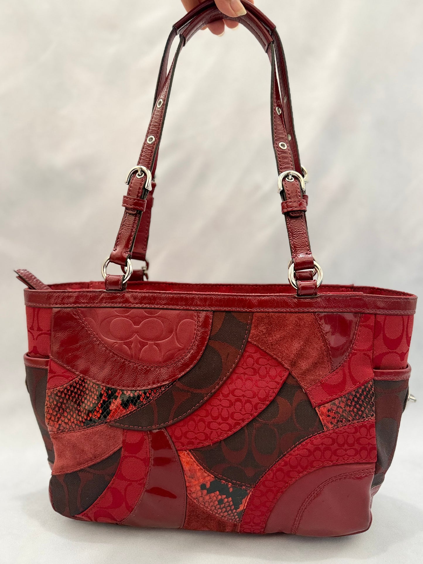 Coach Gallery Patchwork Red Tote