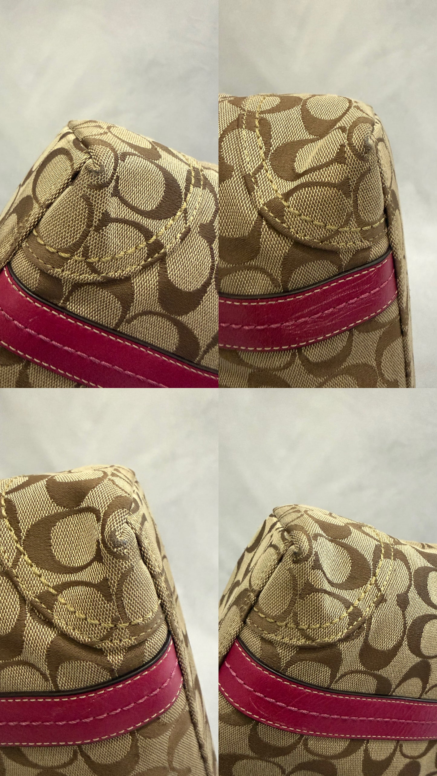 Coach Tote Beige/Fucsia
