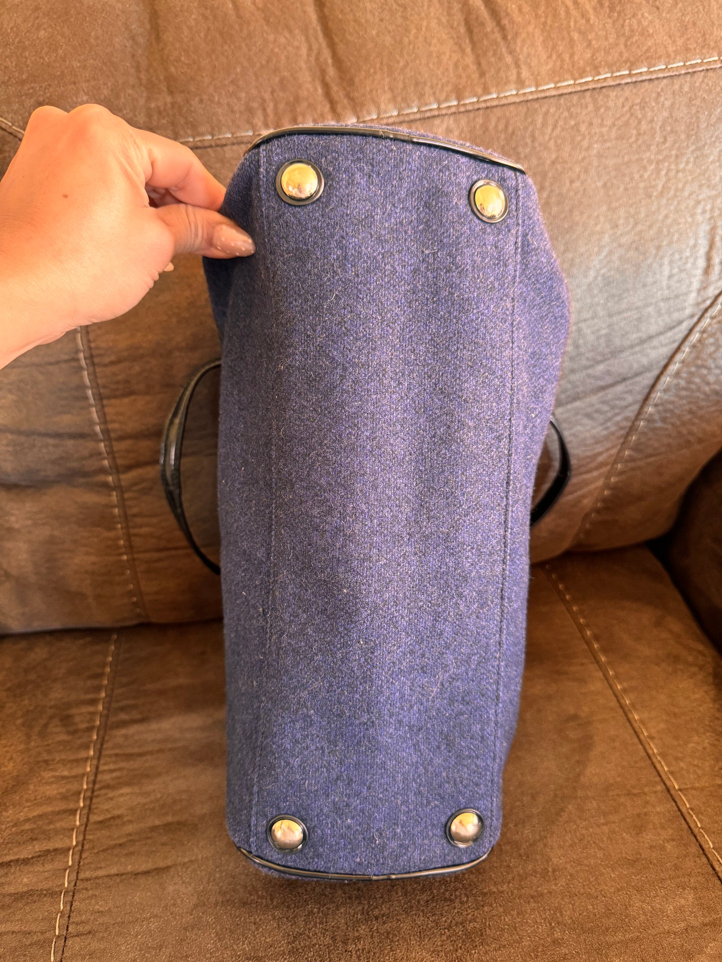 Coach Stripe Wool Satchel