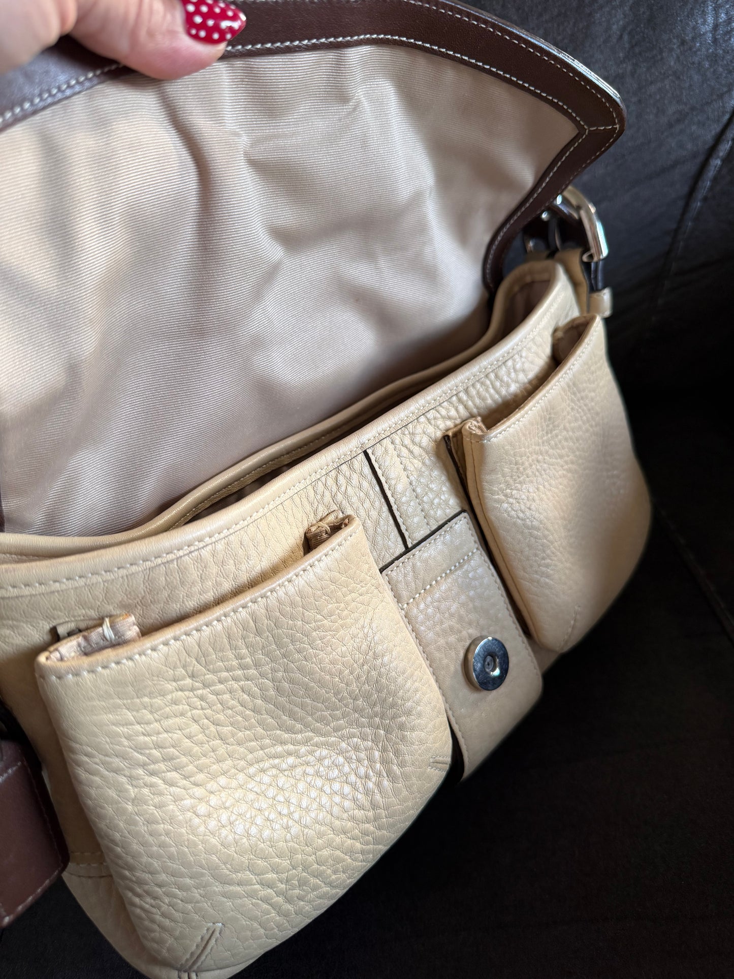 Coach Soho buckle in cream or beige