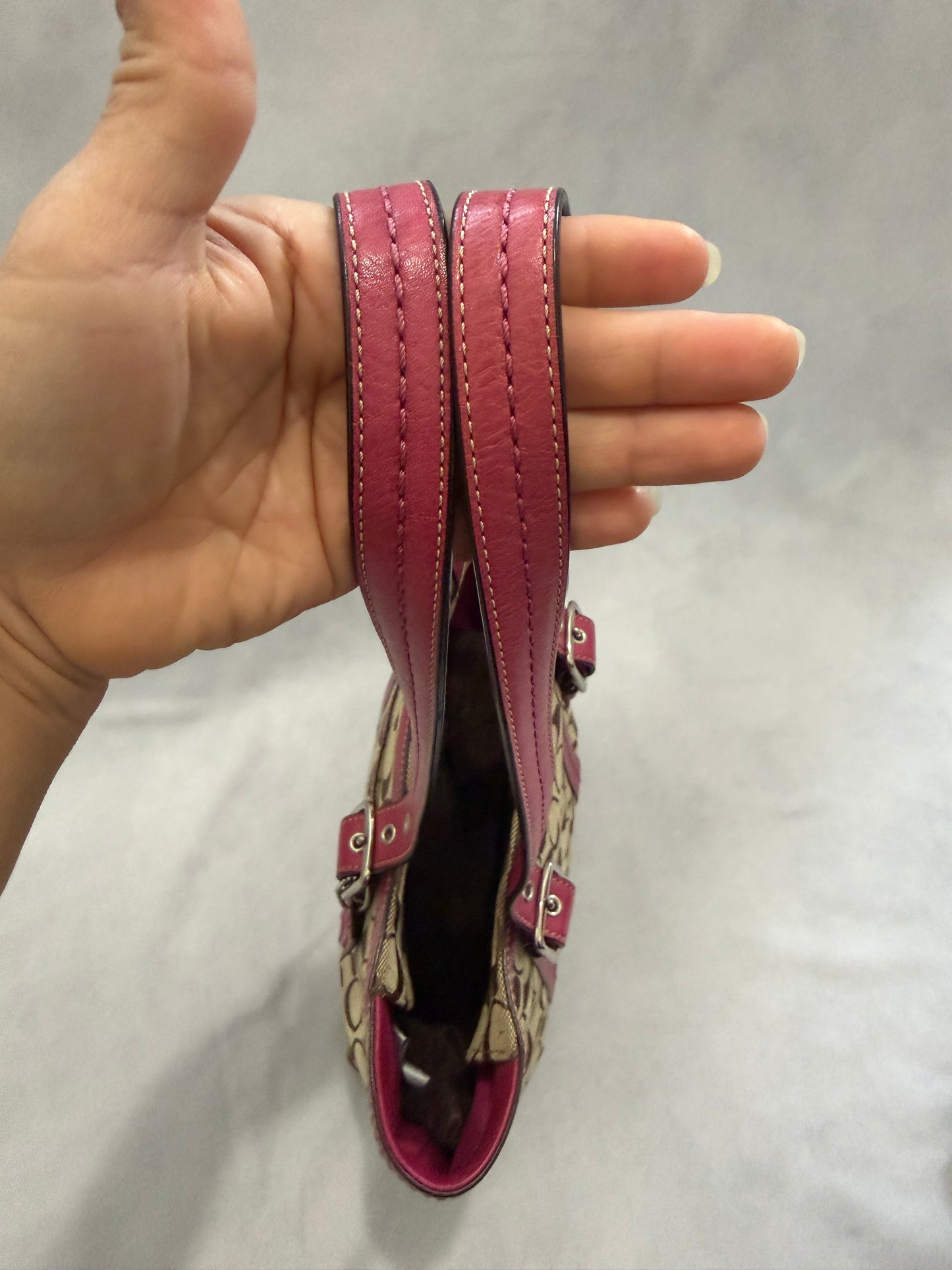Coach Tote Beige/Fucsia