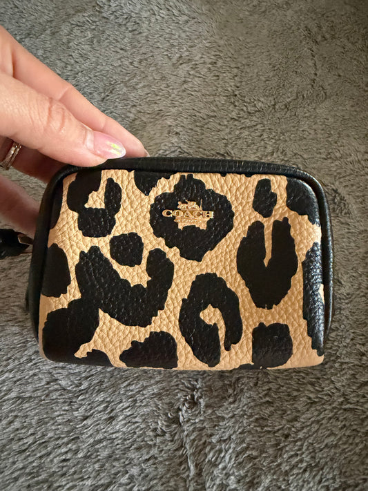 Coach Pouch Wristlet with Leopard Print