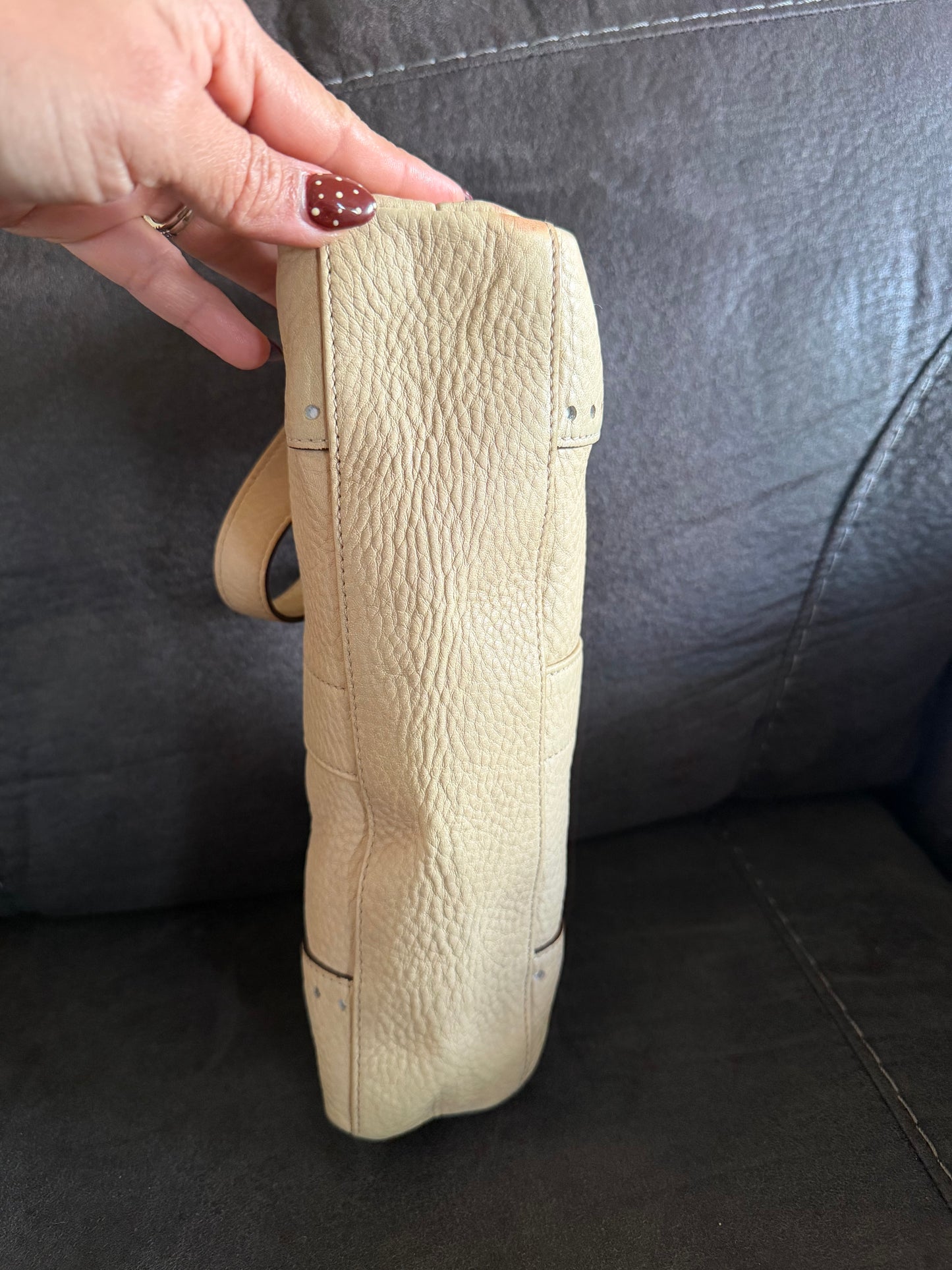 Coach Hamilton Beige pebbled leather