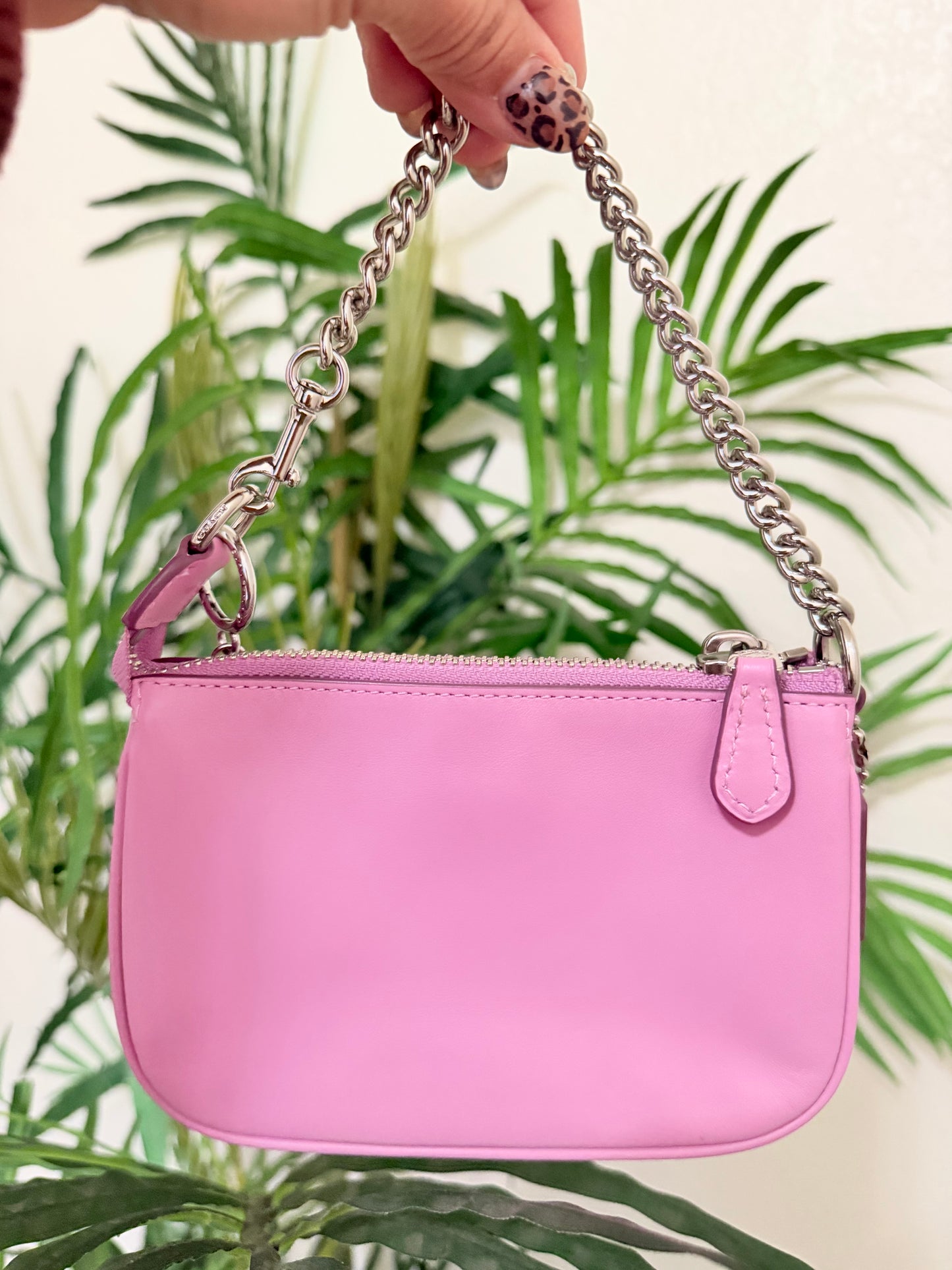 Coach mini bag in a pink color