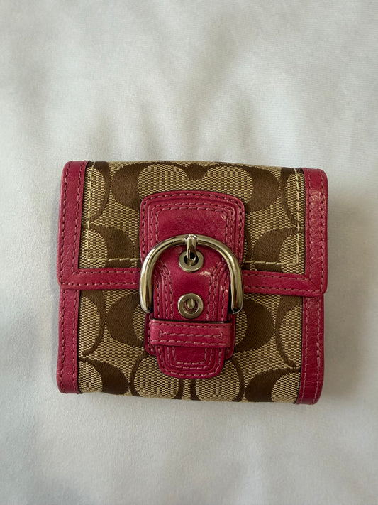 Coach Soho Wallet Fucsia/Beige