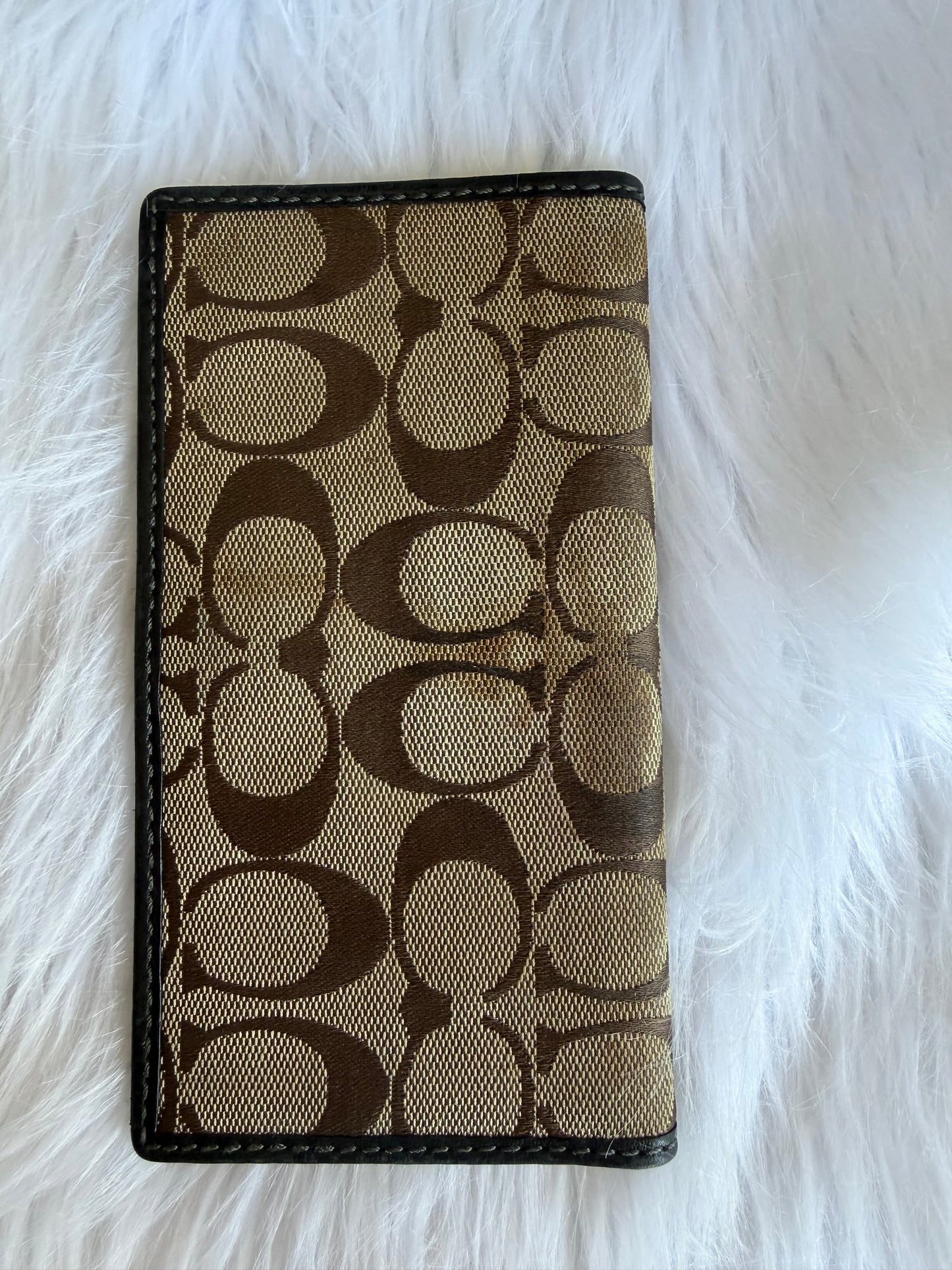 Coach signature canvas checkbook cover