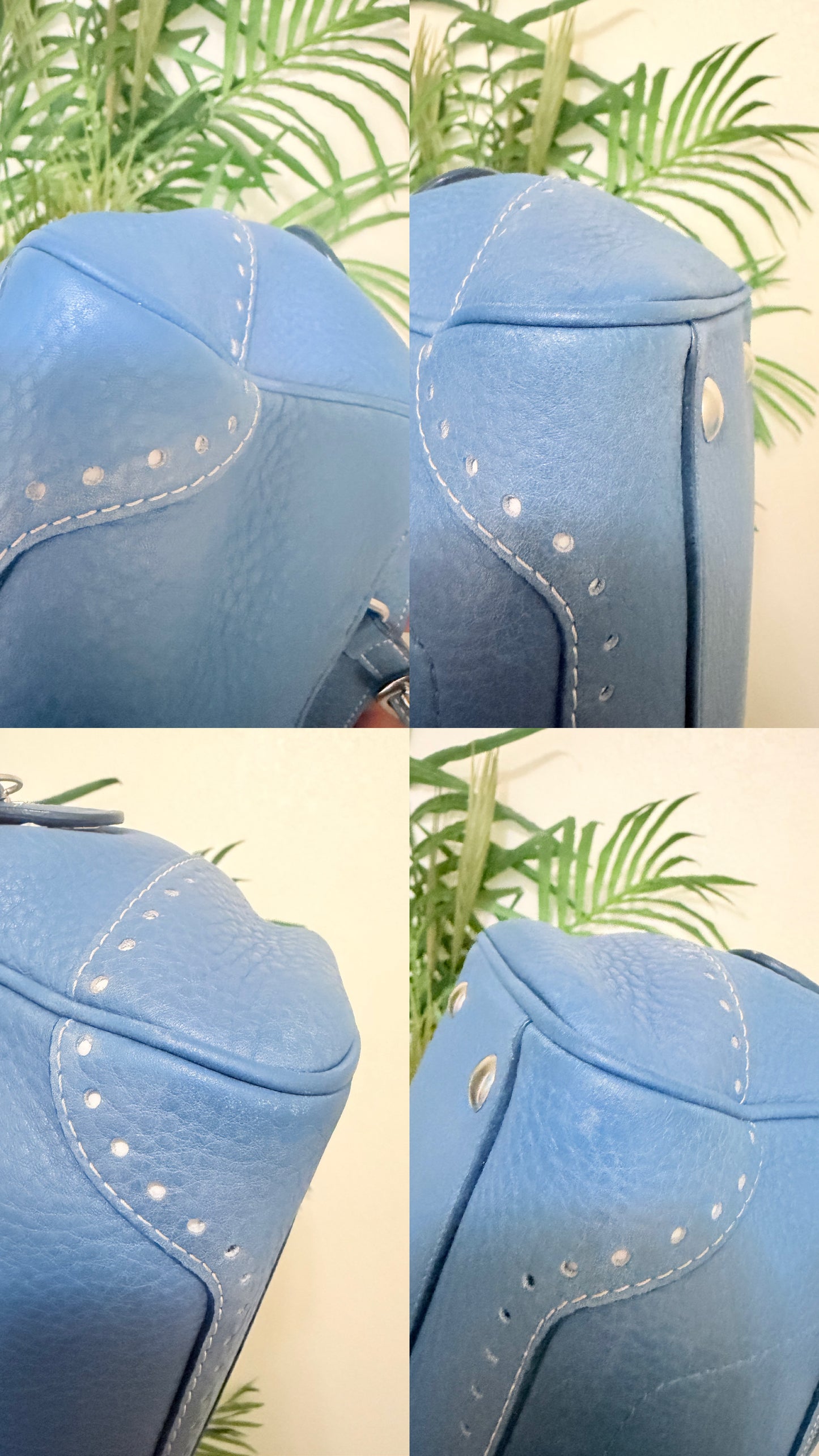 Coach Hampton satchel Blue Leather