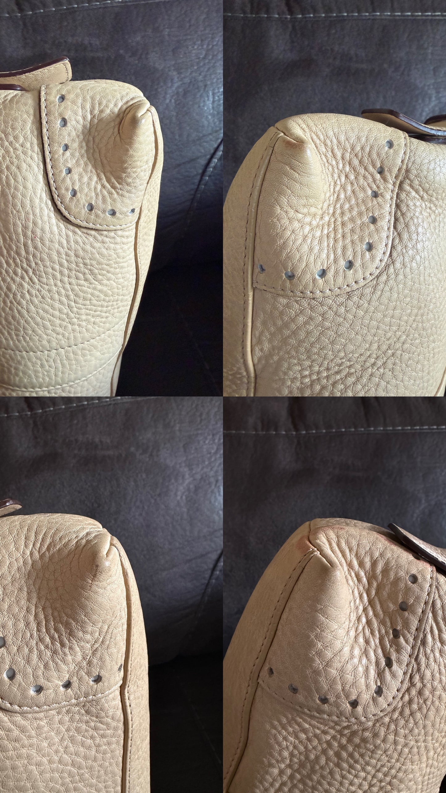 Coach Hamilton Beige pebbled leather