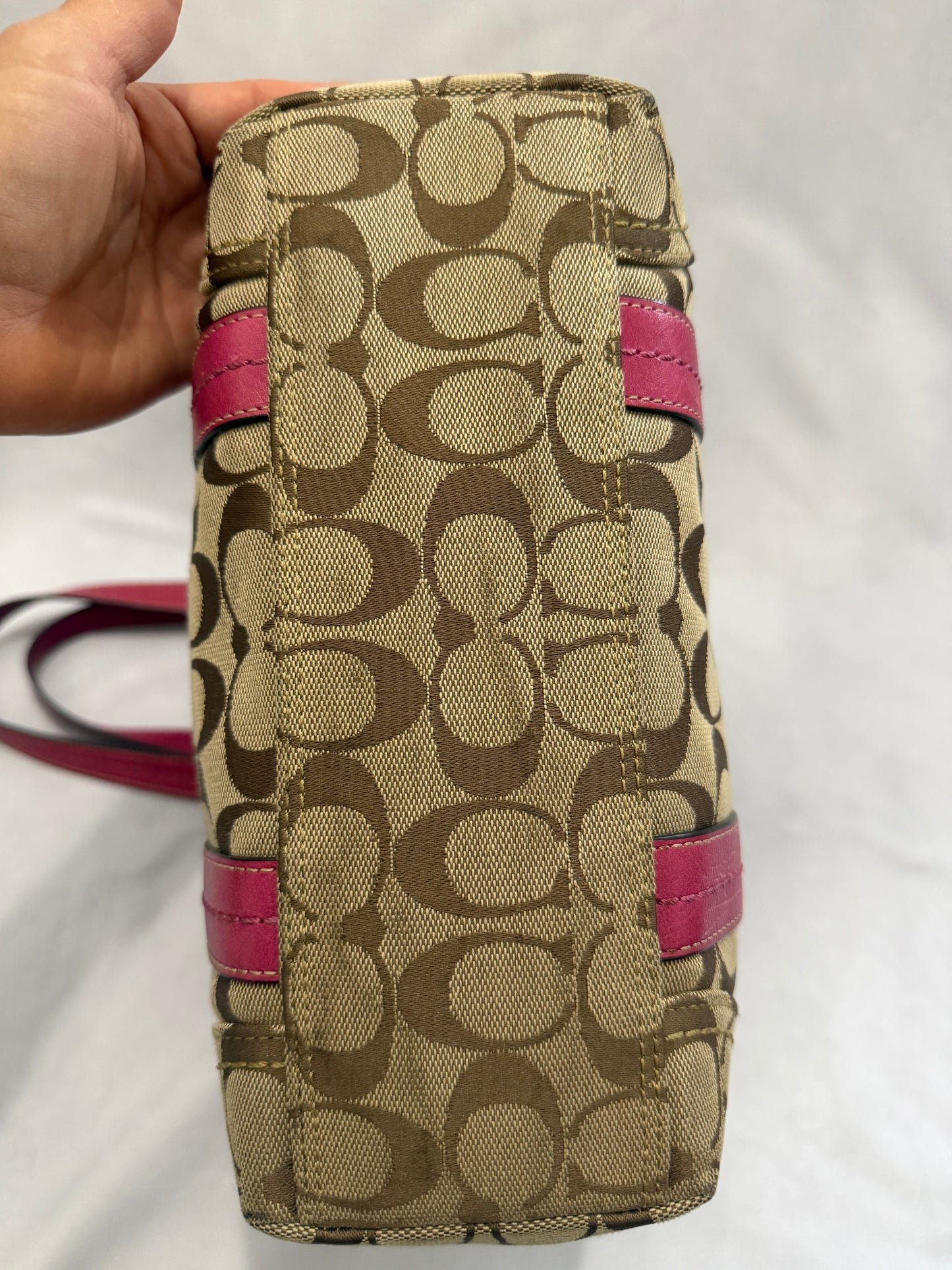 Coach Tote Beige/Fucsia
