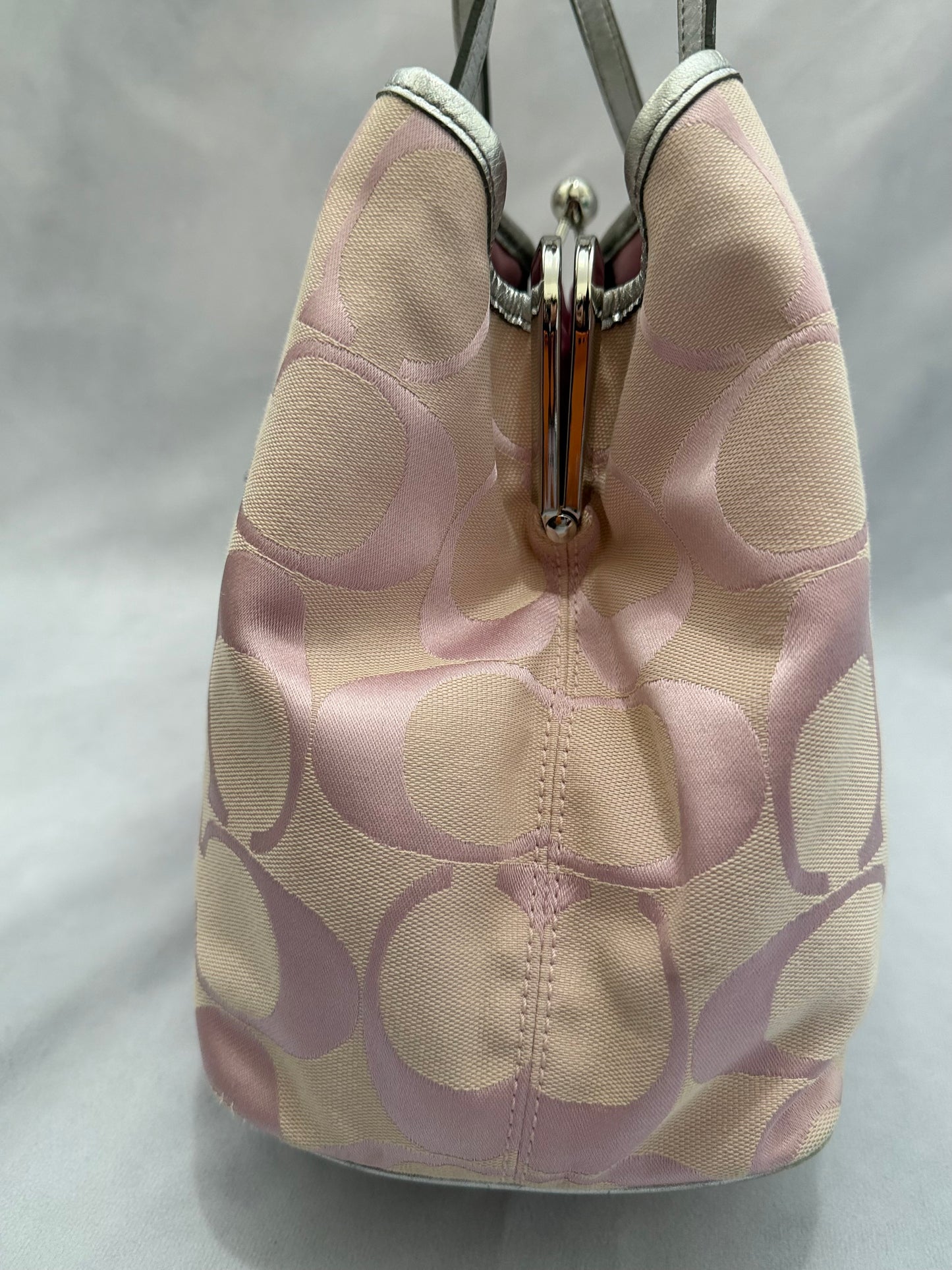 Coach Stripe Frame Kisslock Carryall