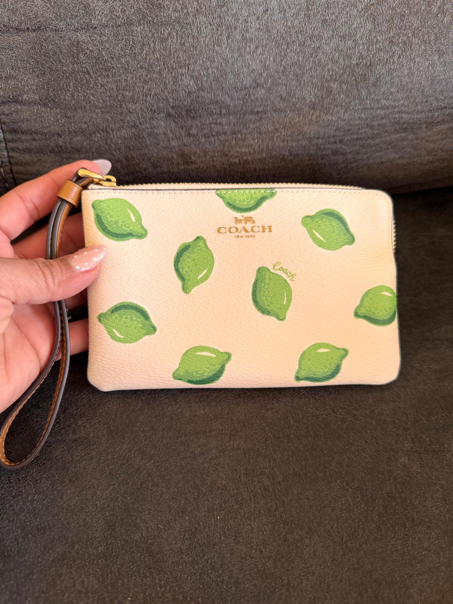 Coach Corner Zip Wristlet