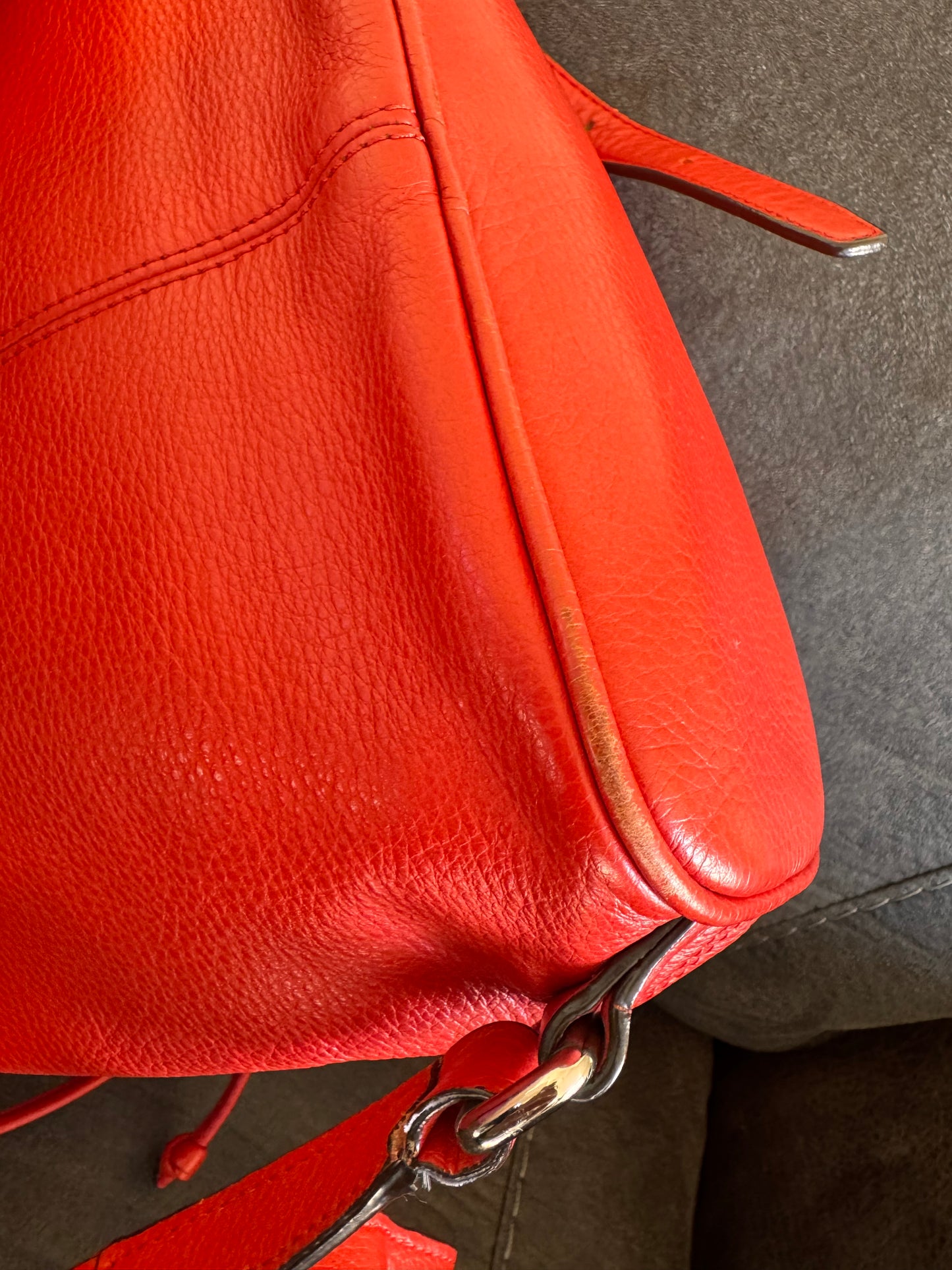 Coach Park Pebbled Red Leather Backpack