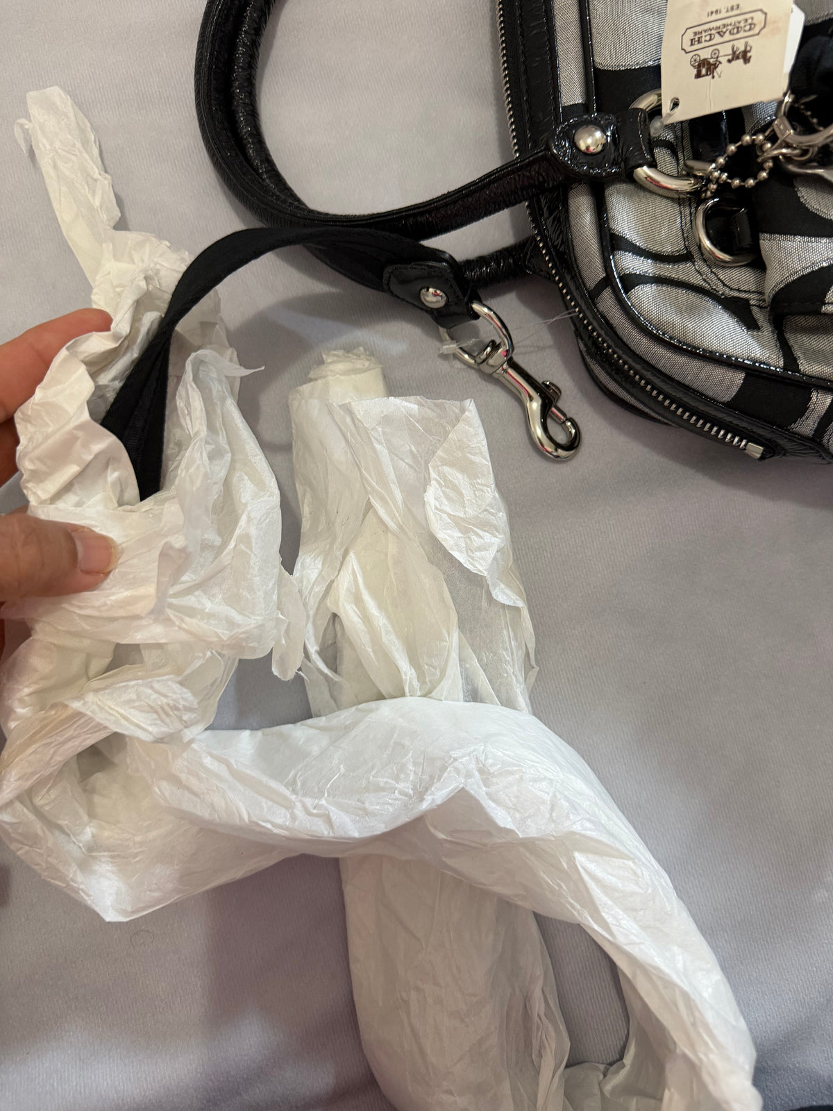 Coach Poppy Signature Sateen Pushlock Satchel