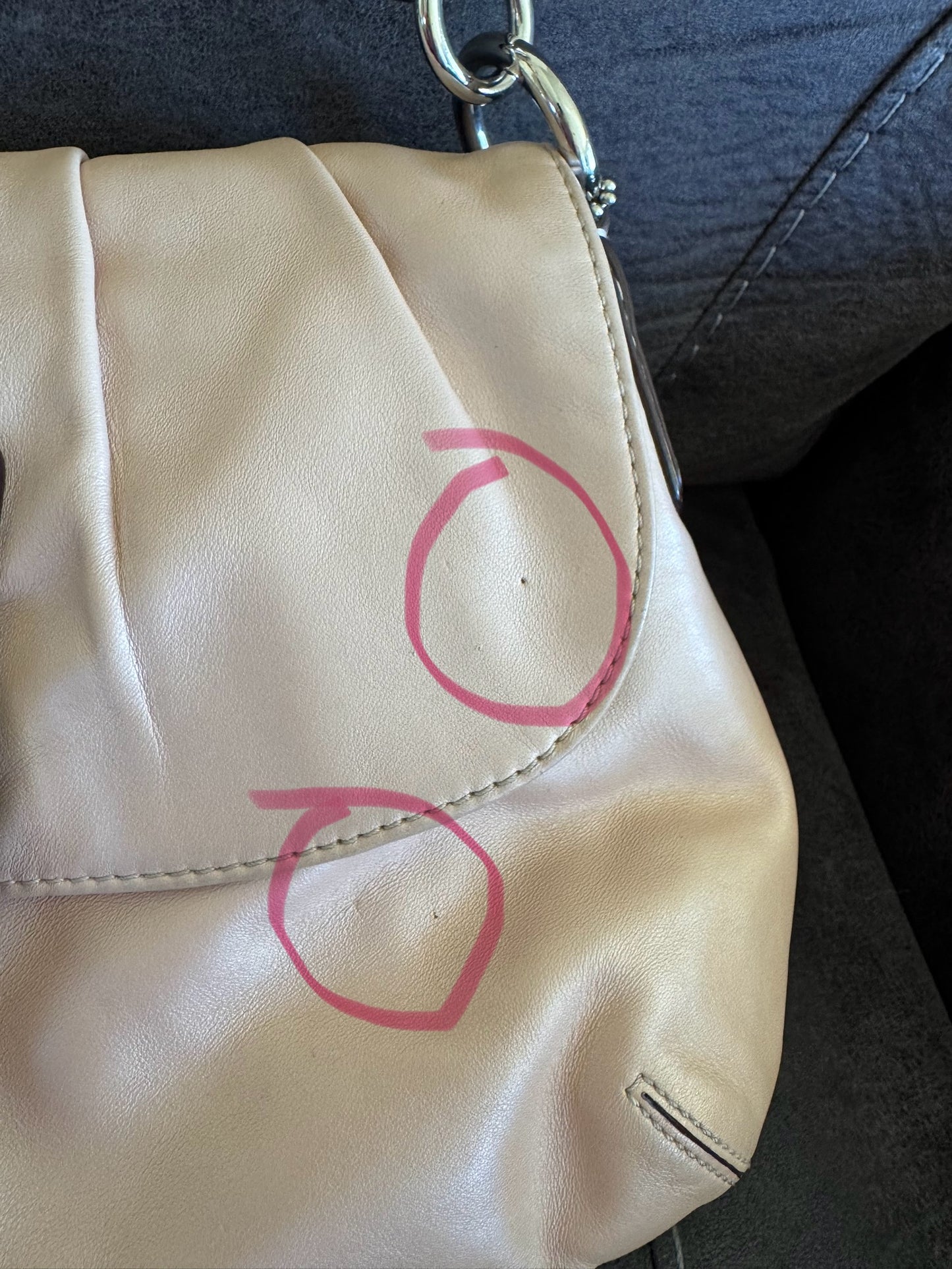 Coach Pearlized Light Pink Soho Leather