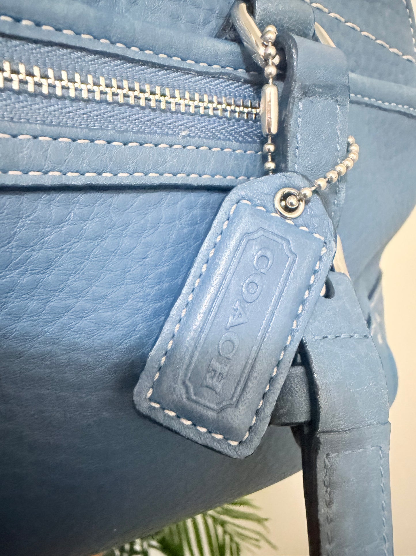 Coach Hampton satchel Blue Leather