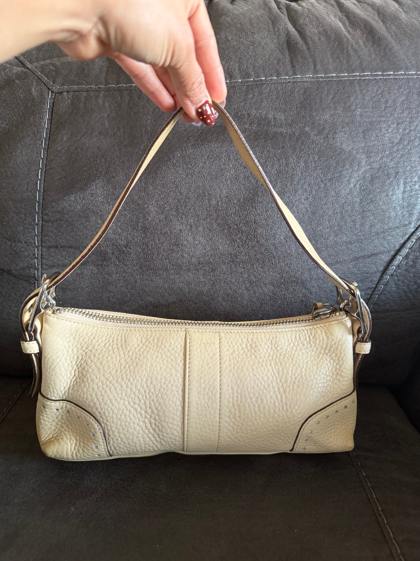 Coach Hamilton Beige pebbled leather