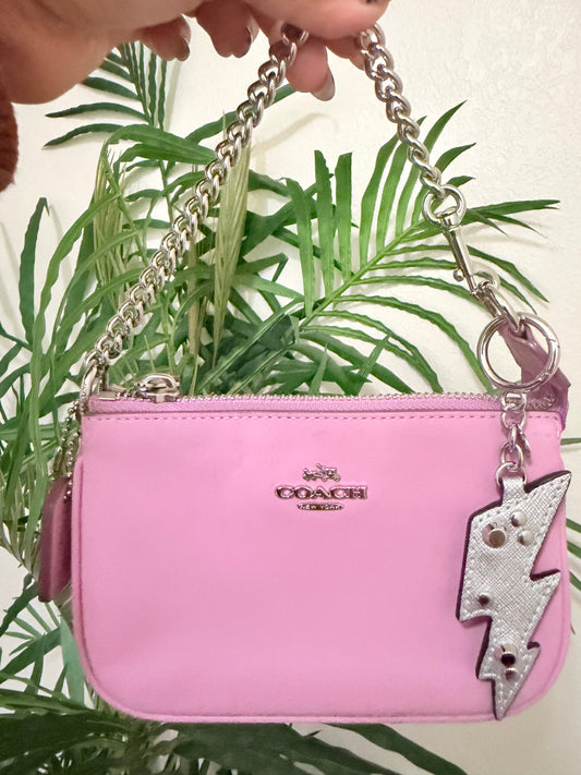 Coach mini bag in a pink color