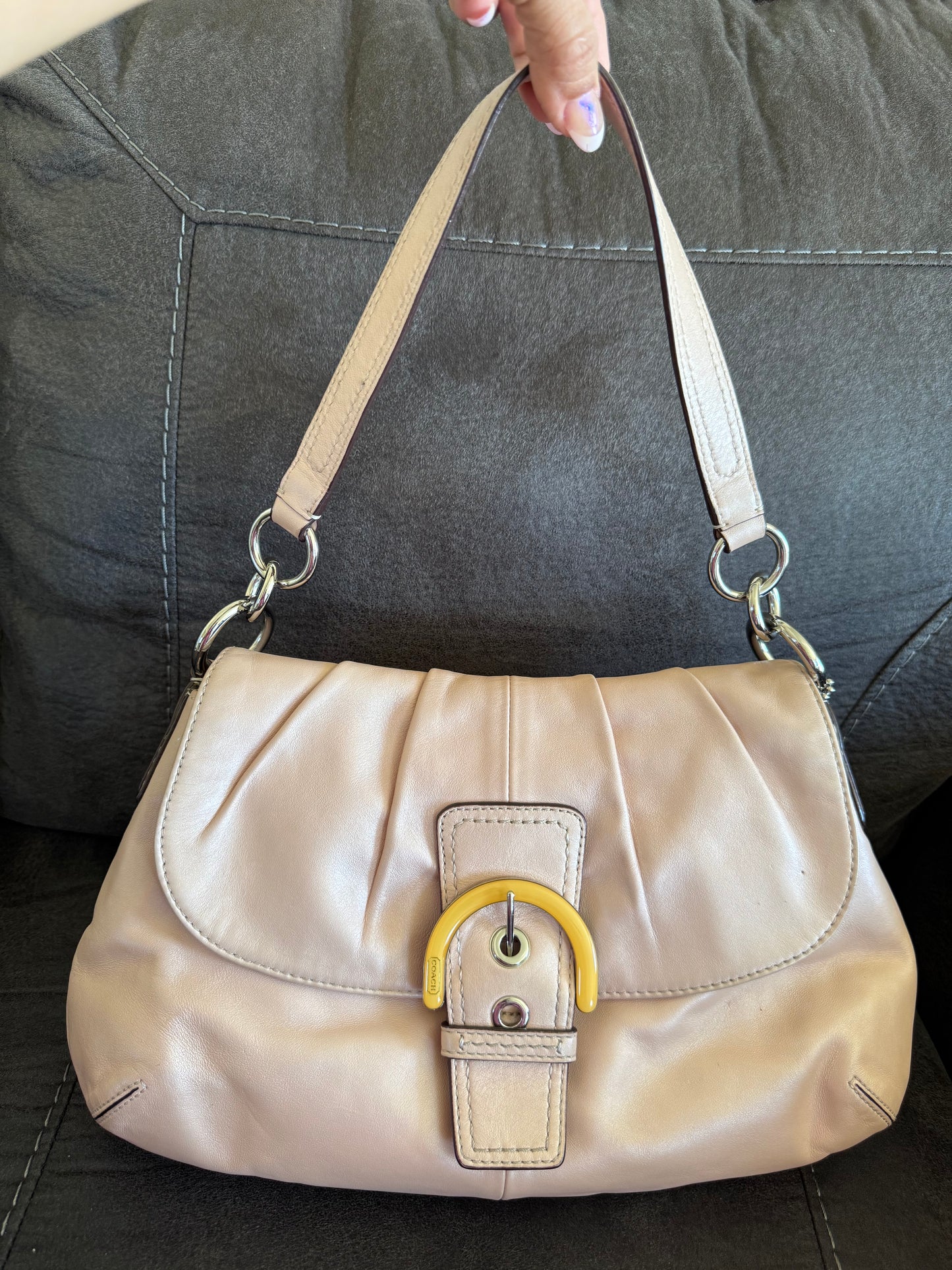 Coach Pearlized Light Pink Soho Leather
