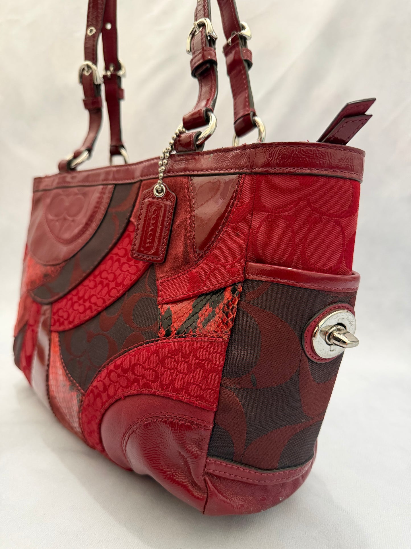 Coach Gallery Patchwork Red Tote