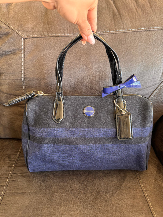 Coach Stripe Wool Satchel