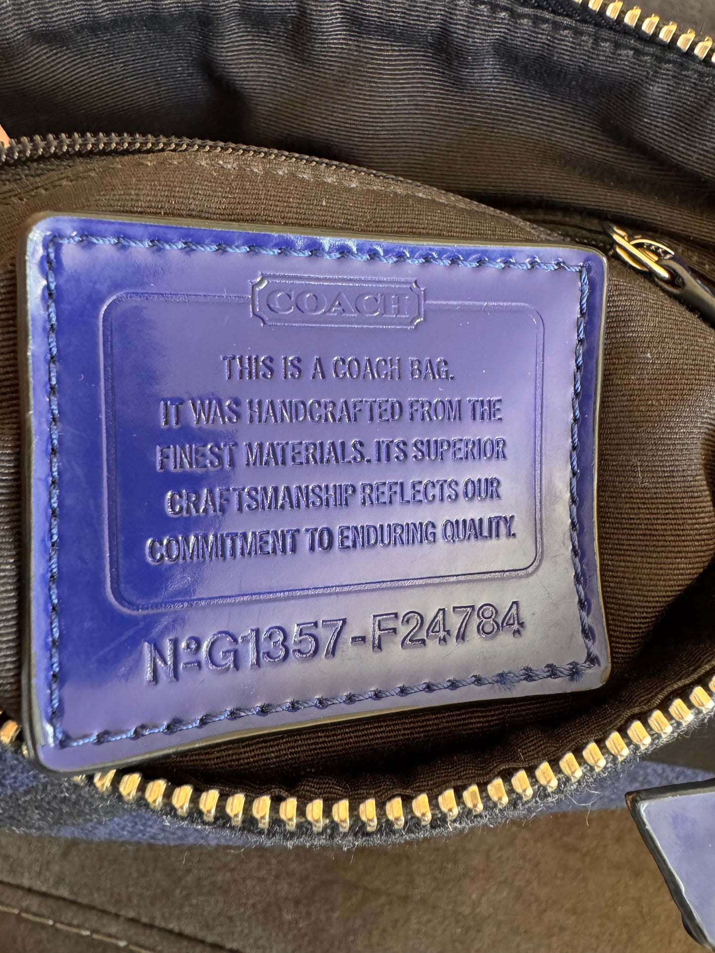 Coach Stripe Wool Satchel