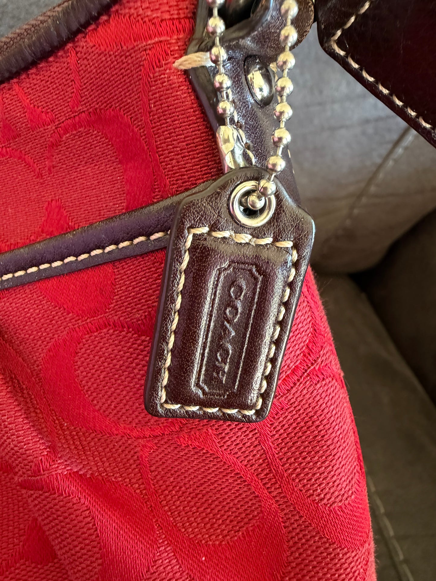 Coach Cherry Red Signature Crossbody Bag