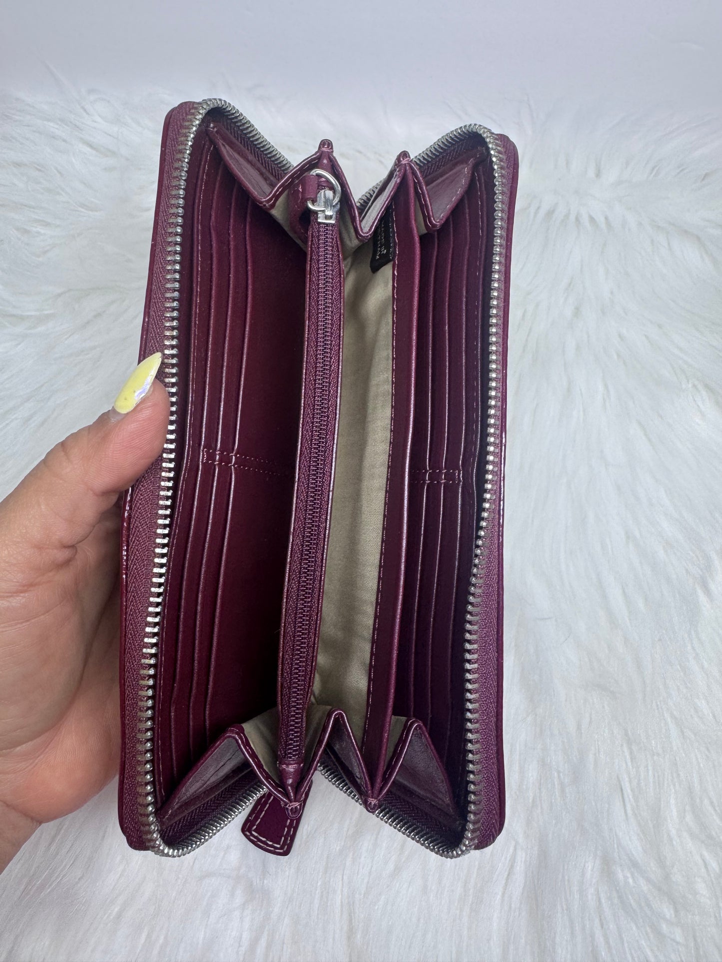 Coach Wallet Sateen Burgundy