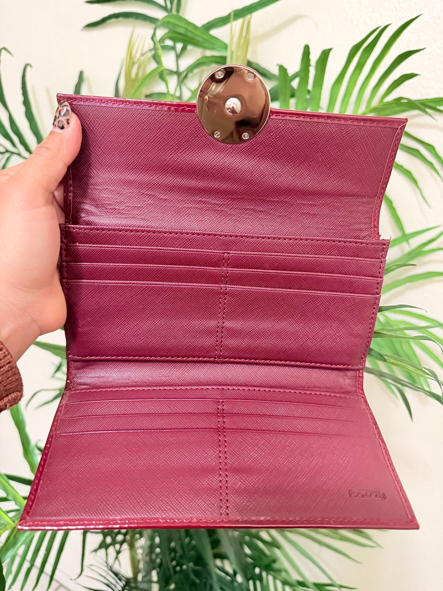 Coach Alexandra patent leather wallet