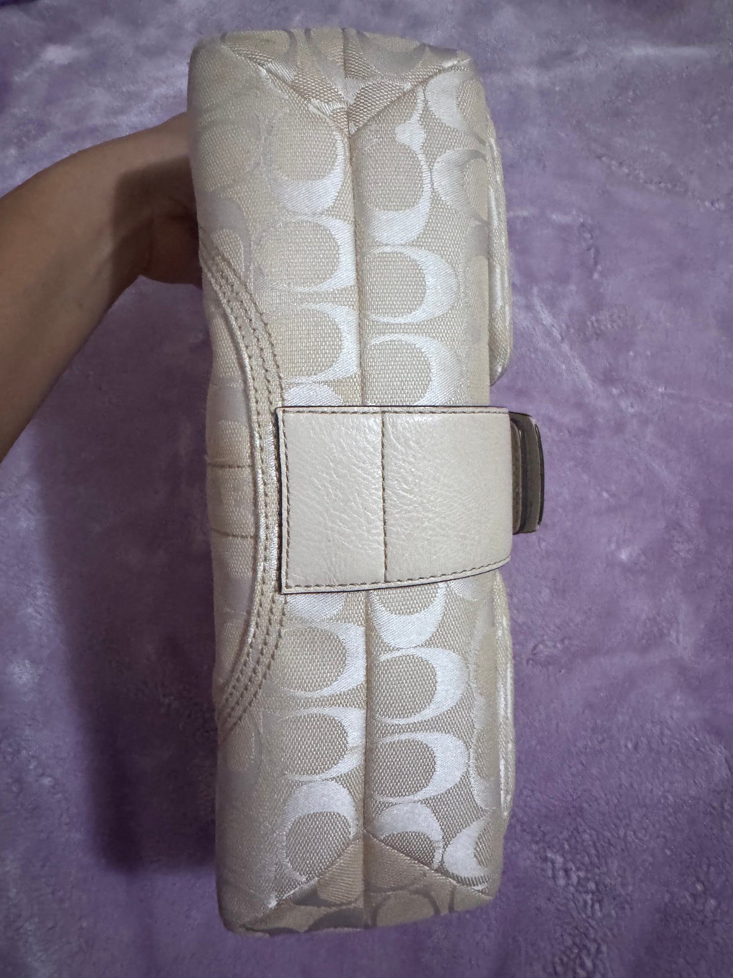 Coach Shoulder Bag White Signature