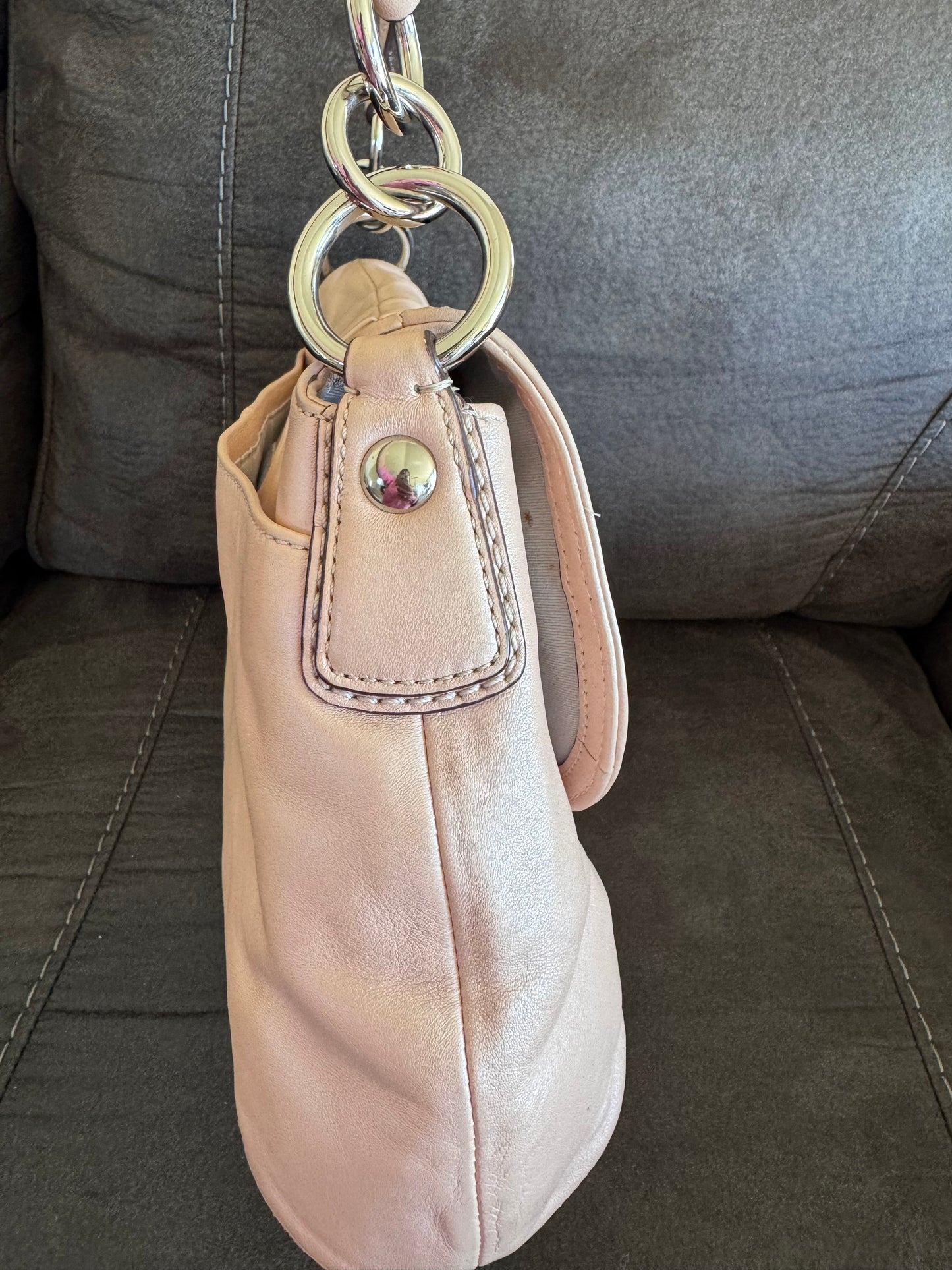Coach Pearlized Light Pink Soho Leather