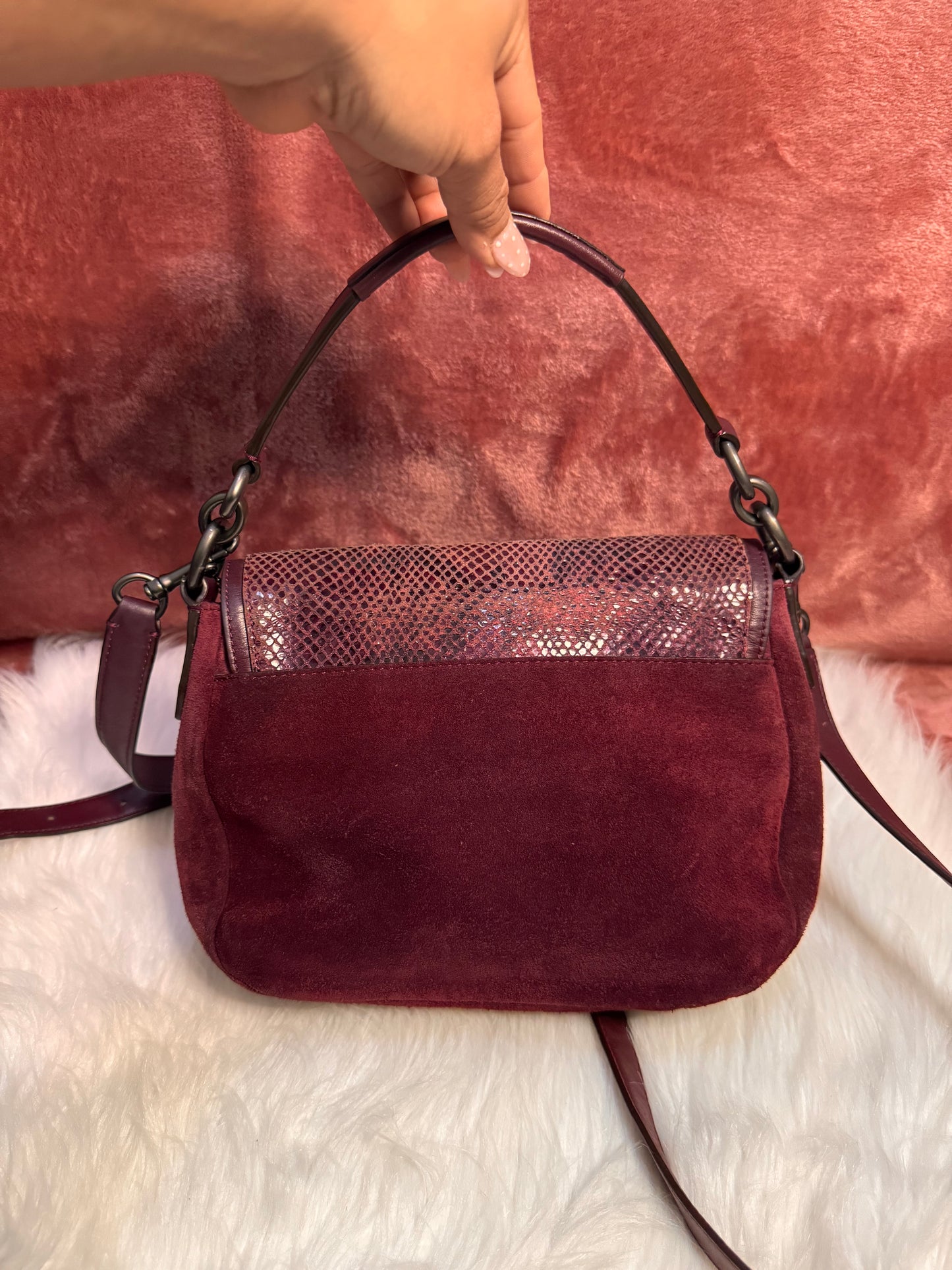 Coach Taylor Suede & Leather Python print