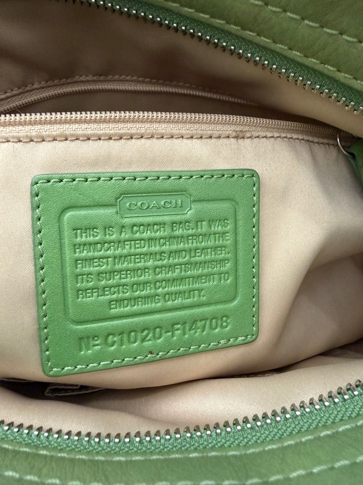 Coach Green Zoe Medium