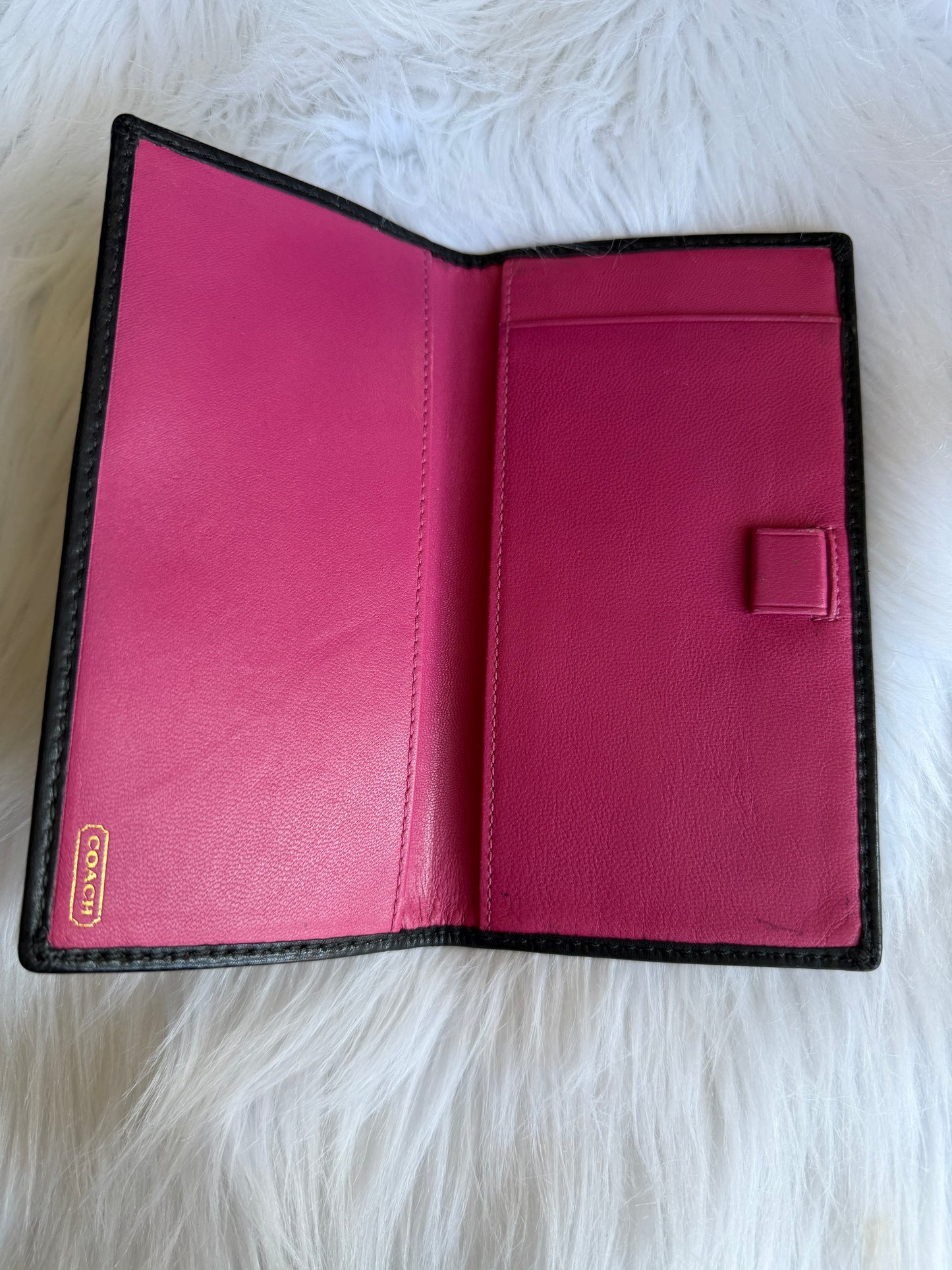 Coach signature canvas checkbook cover
