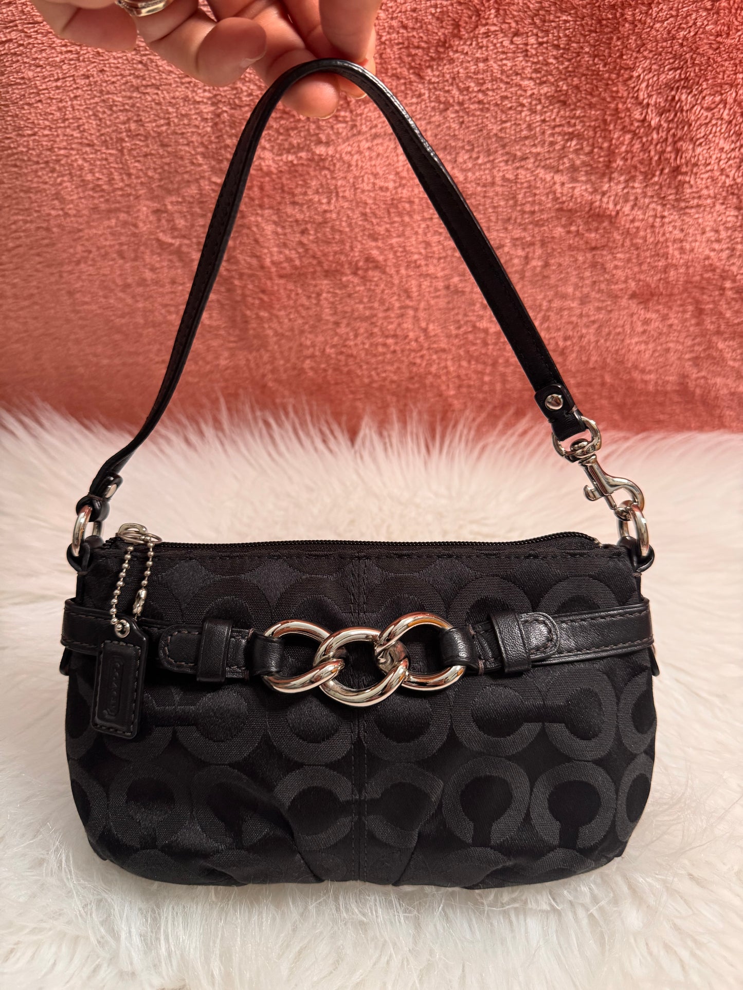 Coach Signature C Black Wristlet,