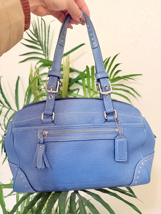 Coach Hampton satchel Blue Leather