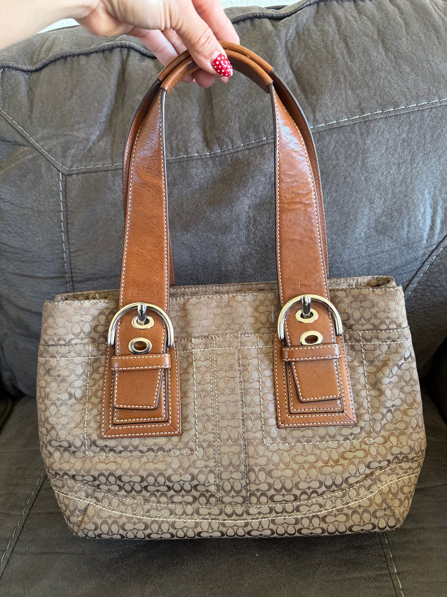 Coach Soho Signature Tote Brown/Beige