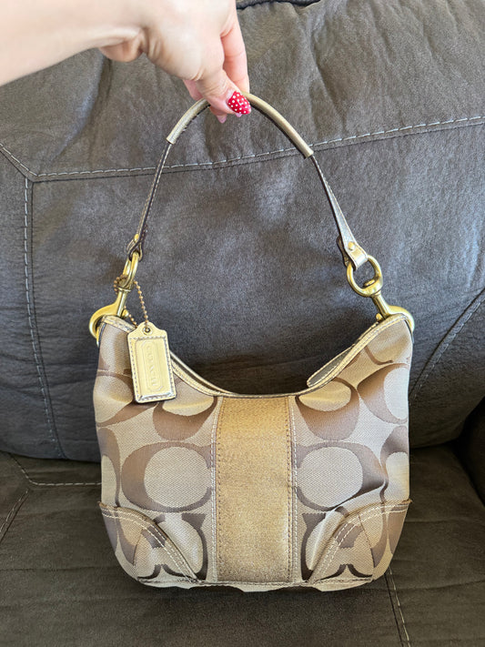 Coach Hobo Small Beige/dorada
