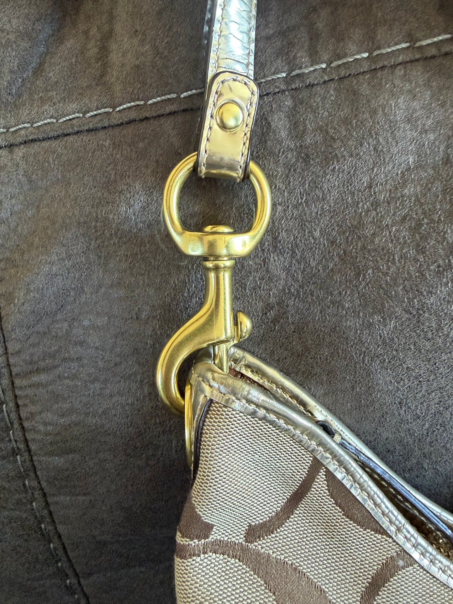 Coach Hobo Small Beige/dorada